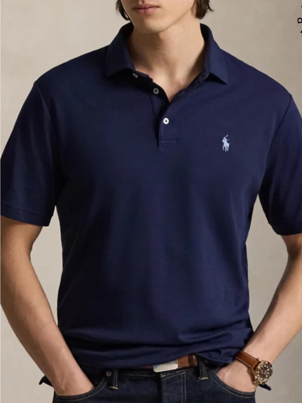 Ralph Lauren Classic Navy Polo with White Pony